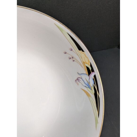 Seizan Fine China Japan Iris 7950 Large Vegetable Serving Bowl 2 5/8" x 9" - Picture 4 of 6